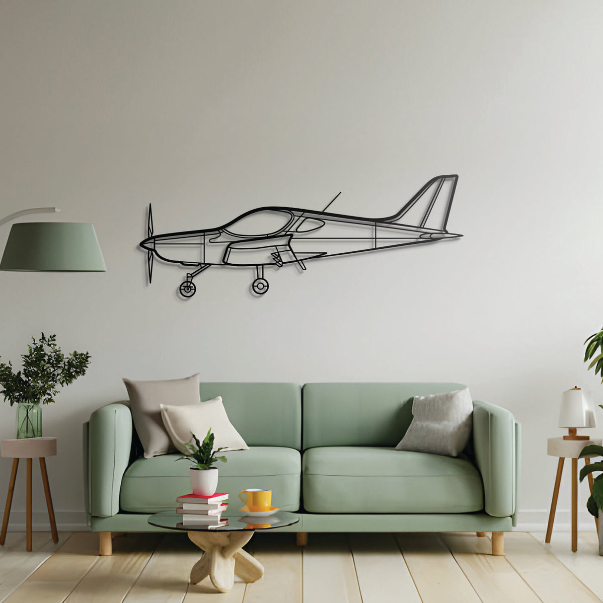 Bristell metal aircraft wall art, laser-cut textured steel with ready-to-hang design