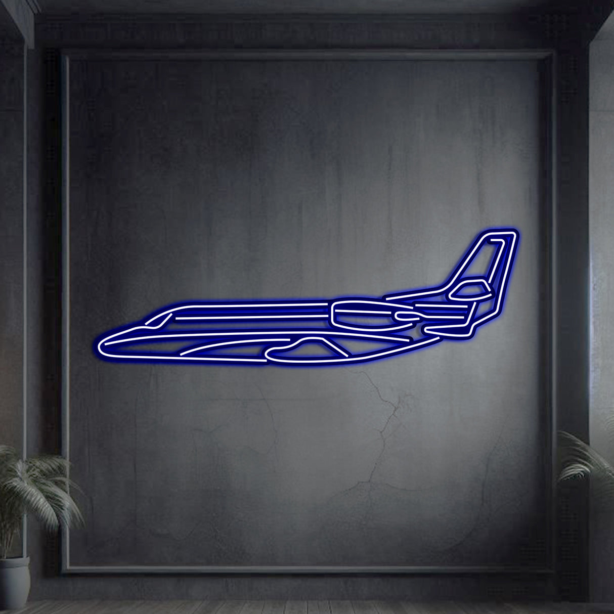 Citation XLS neon wall art, modern aviation décor perfect for luxury offices, boardrooms, or refined living spaces