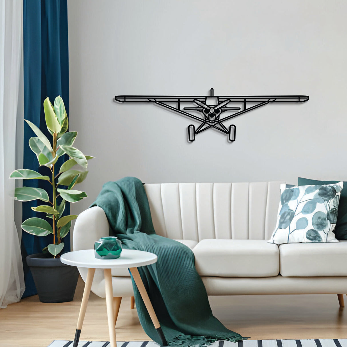 Matte‑finish Carbon Cub aircraft wall art, ideal avgeek gift for special occasions like birthdays or housewarmings