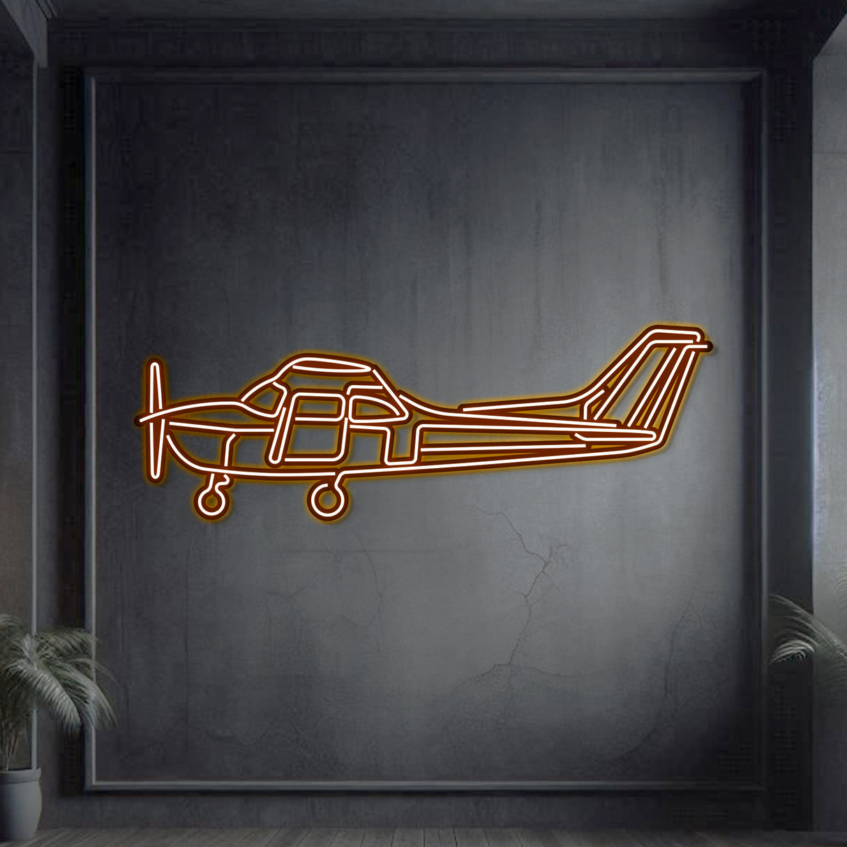 Navigate Craft Skyhawk décor, ready‑to‑hang with neon accent, a memorable avgeek gift for aviation lovers
