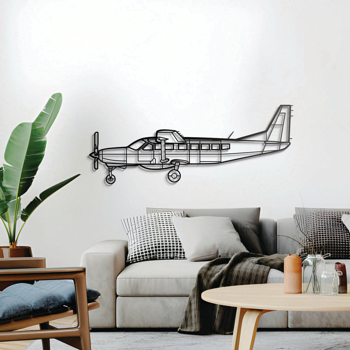 208B Grand Caravan EX metal aircraft wall piece – durable powder-coated steel gift for aviation enthusiasts
