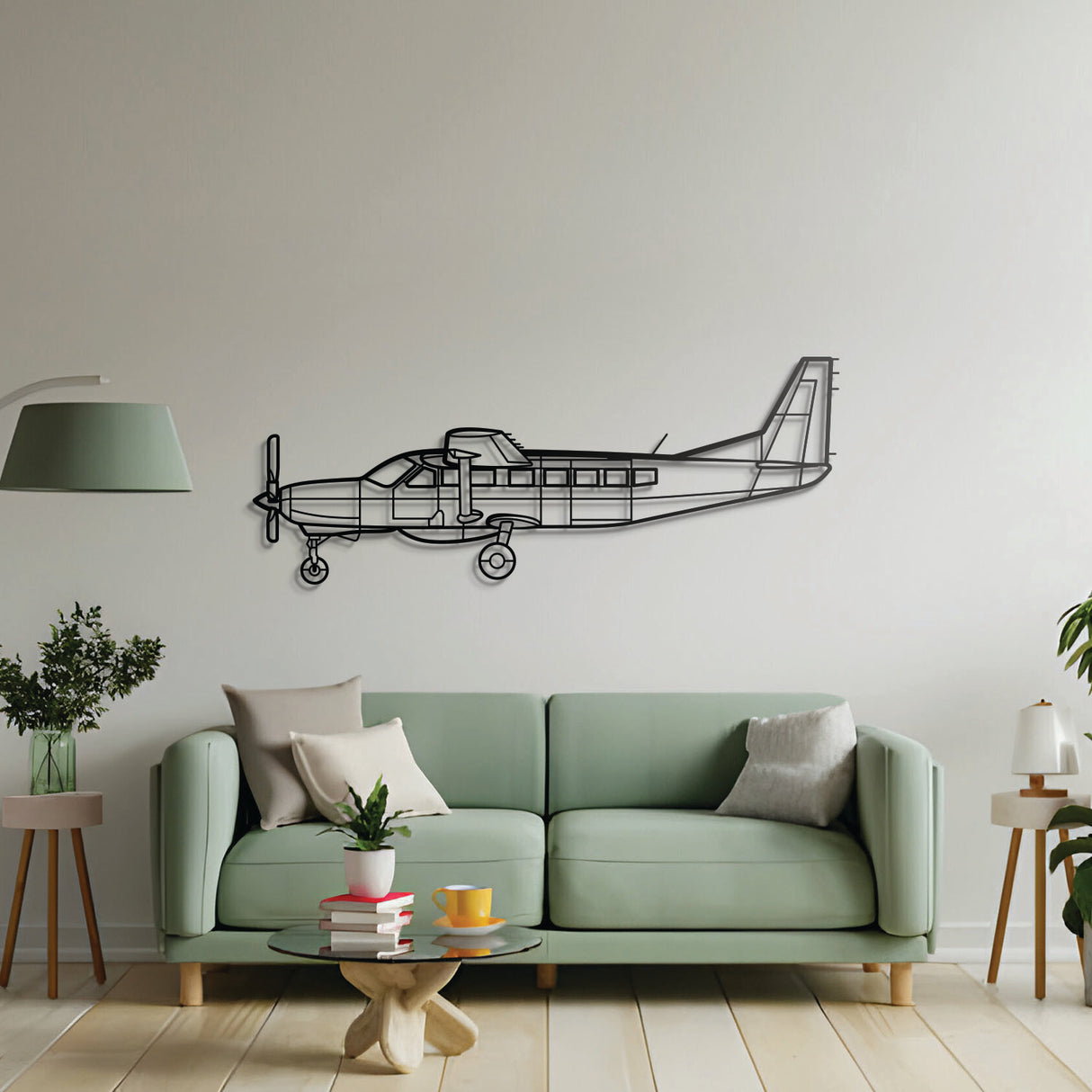 Cessna 208B Grand Caravan EX metal airplane wall art – minimalist steel silhouette celebrating utility aviation