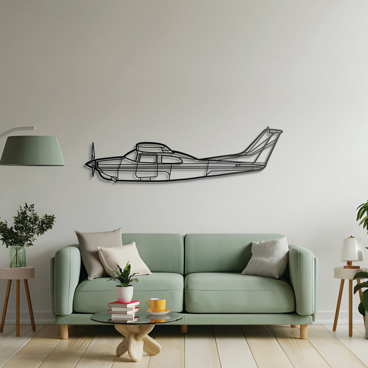 Cessna 210L Centurion wall art, textured matte steel, perfect gift for general aviation enthusiasts