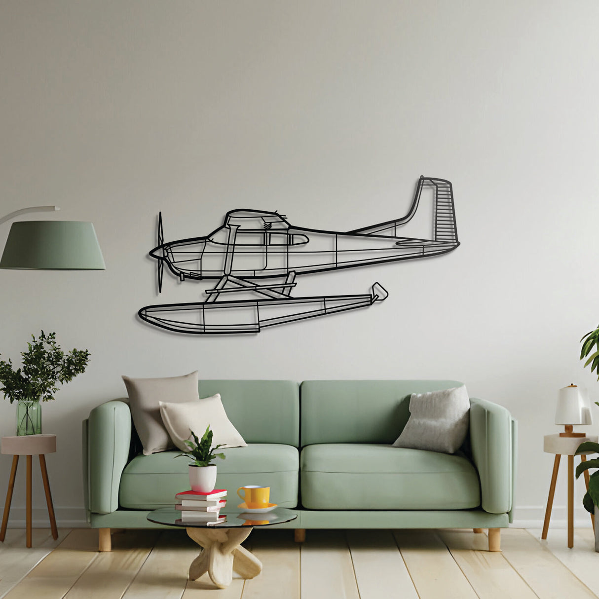 A185F floatplane metal wall art — ready-to-hang powder-coated steel design