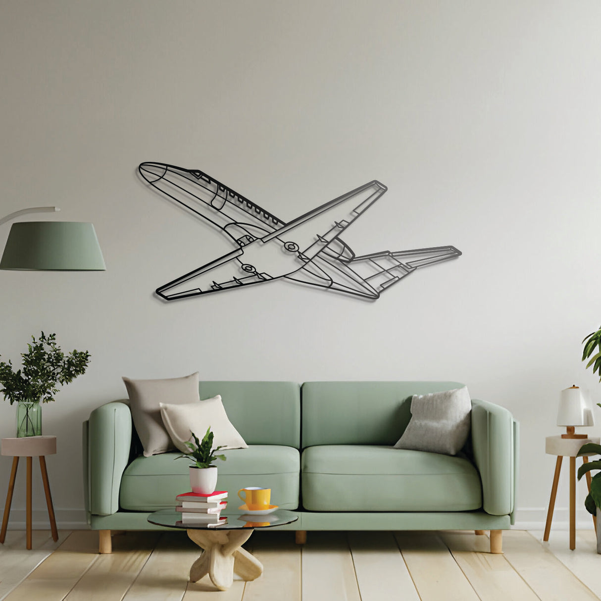 Gift for aviation enthusiasts: Cessna Citation CJ3 angled metal wall art ready to display