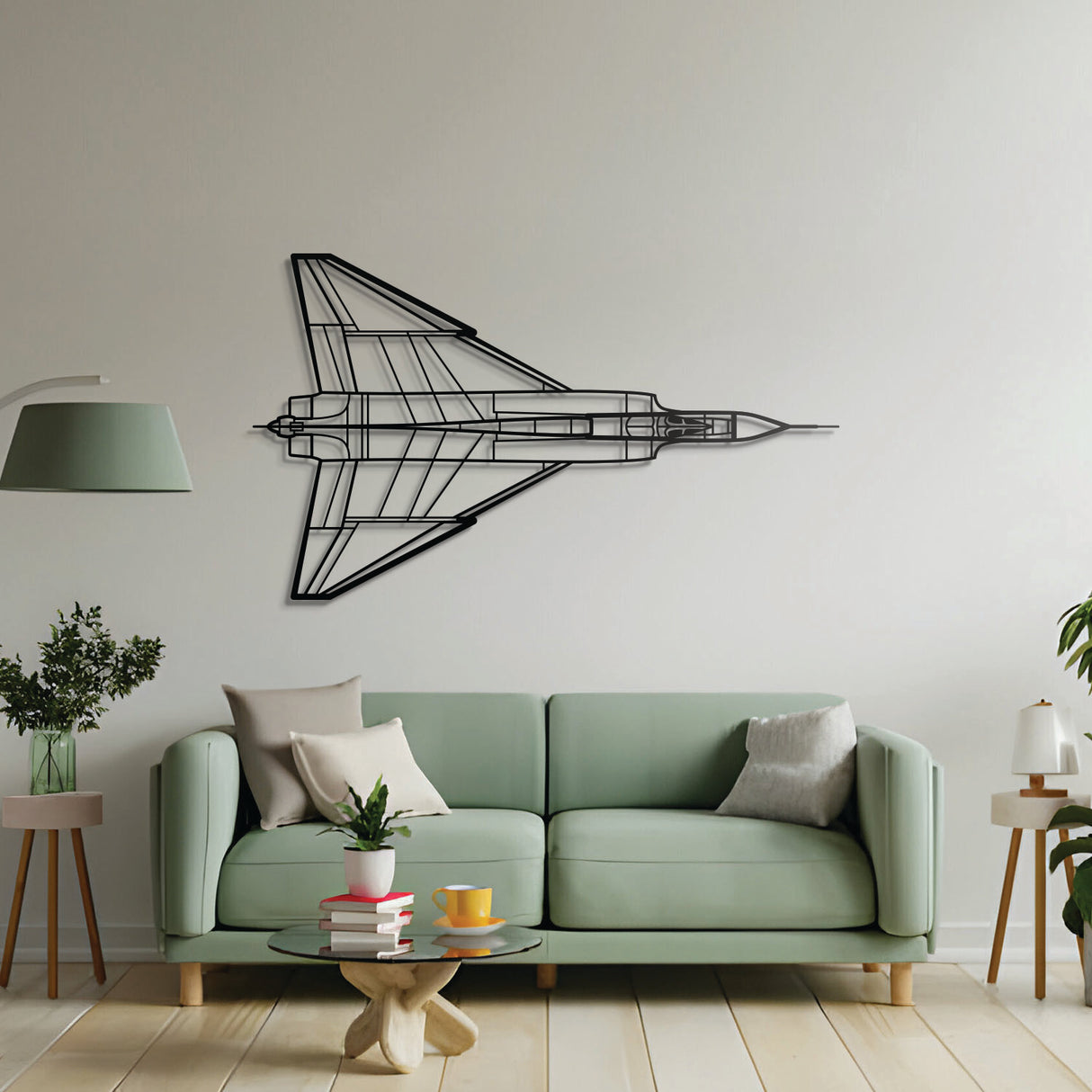 CF-105 Arrow top view steel wall art – minimalist aviation décor for enthusiasts and collectors