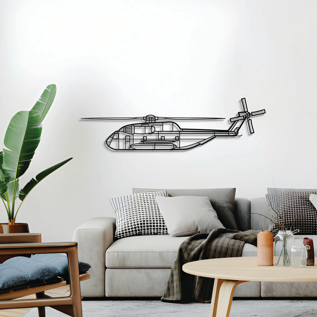 Ready‑to‑hang CH‑53GS wall décor, textured dyed steel—perfect aviation enthusiast gift