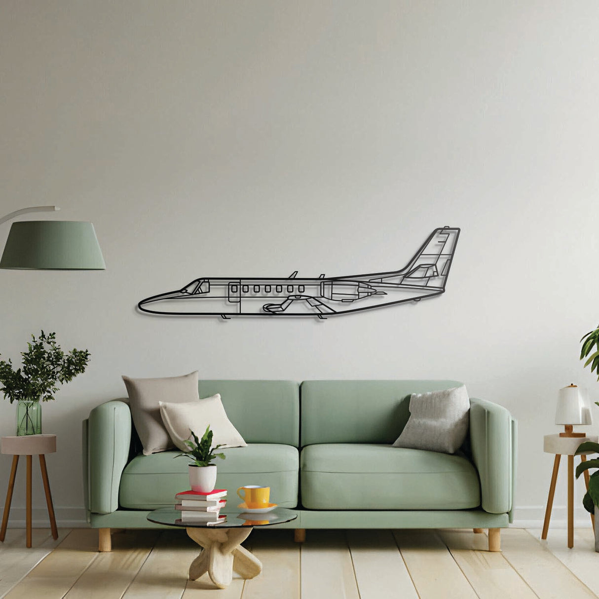 Aviation décor: Citation V metal wall art in matte steel with 3D floating effect—ideal for hangar or office
