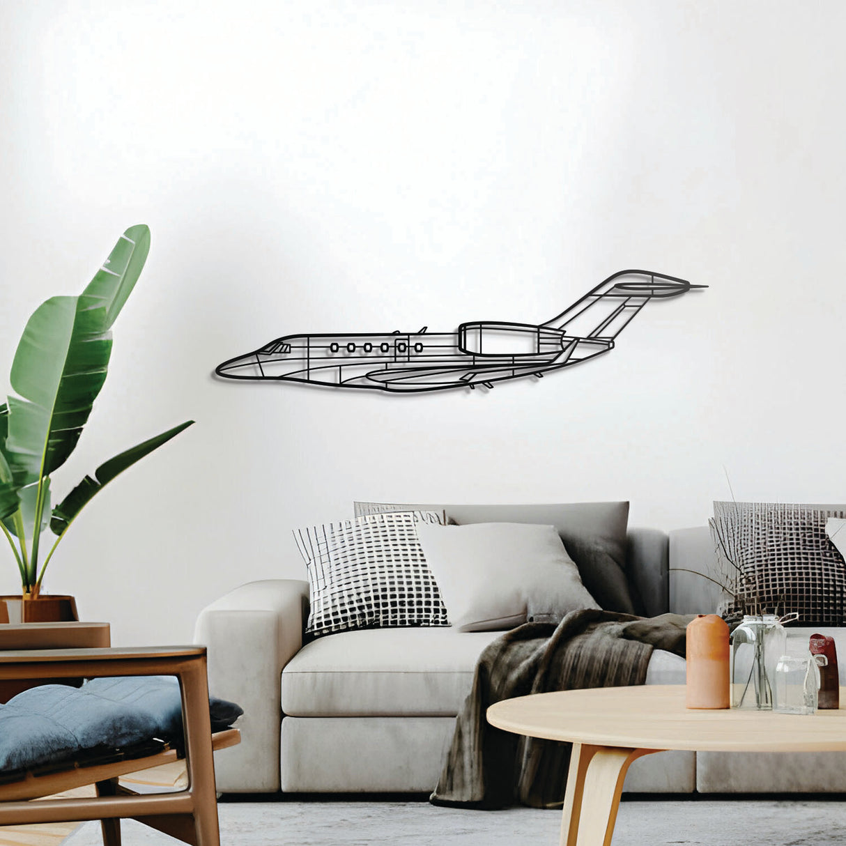 Citation X business jet metal wall décor – minimalist aviation art with 3D floating effect