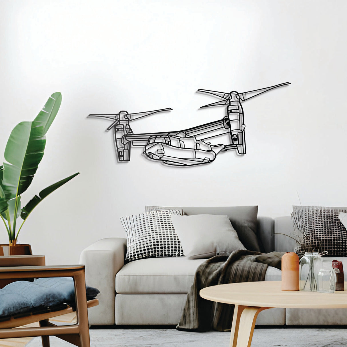 Ready‑to‑hang CV‑22 Osprey wall décor, textured dyed steel—ideal gift for aviation and special operations enthusiasts