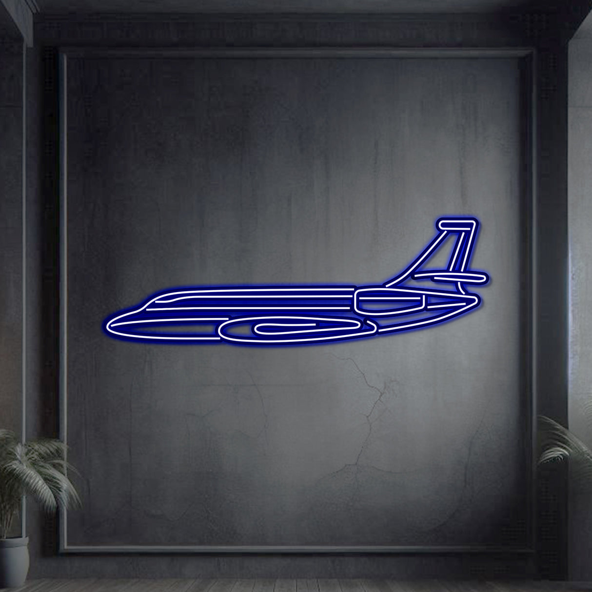Falcon 2000 neon aircraft wall art ideal gift for pilots and aviation enthusiasts