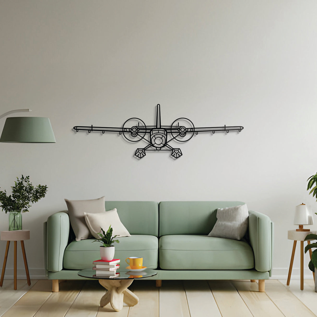 Modern DHC‑6 Twin Otter metal wall art – pilot-themed gift featuring iconic bush plane silhouette