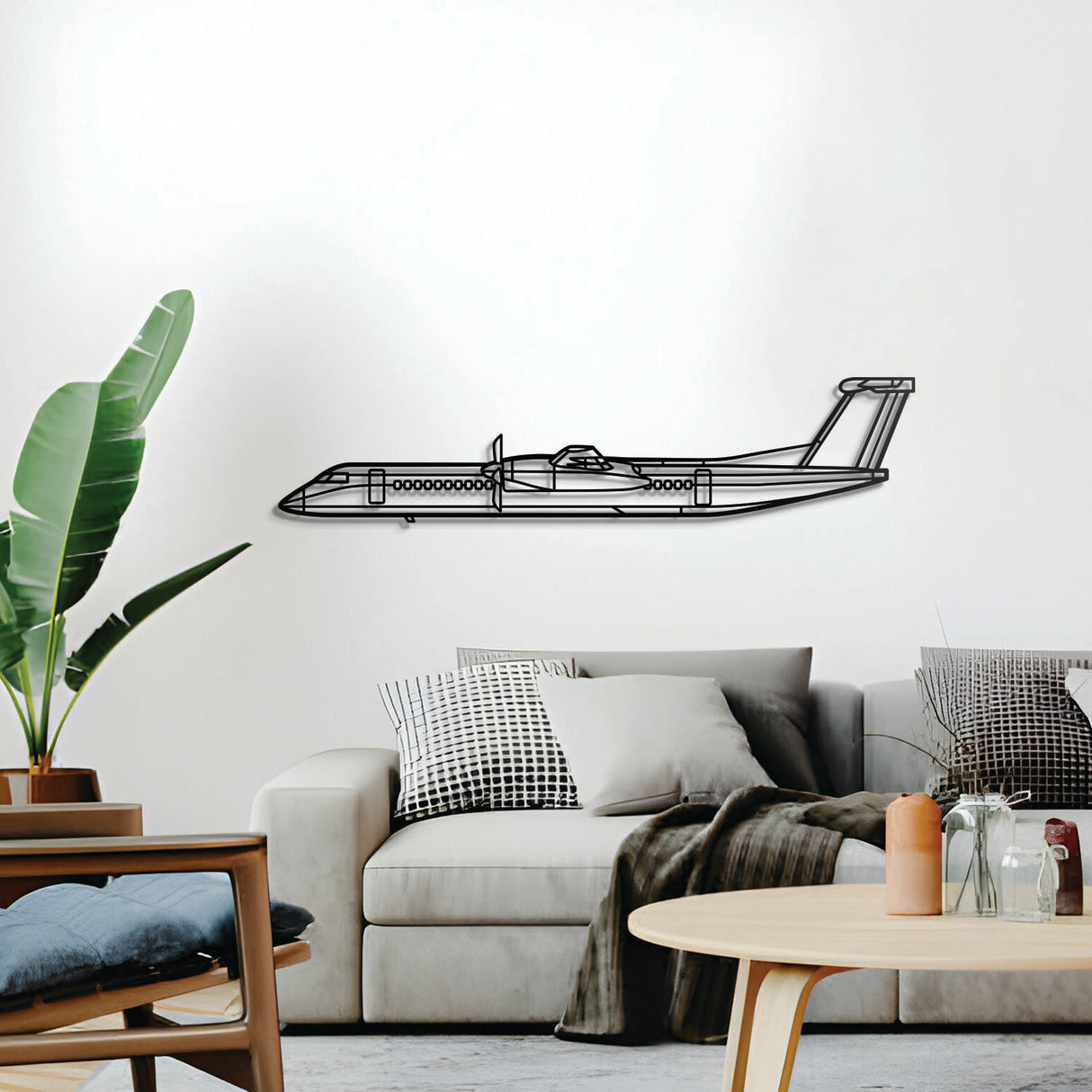 Bombardier Dash 8 Q400 turboprop wall décor – sleek regional airliner design, ideal for hangar, office, or living space