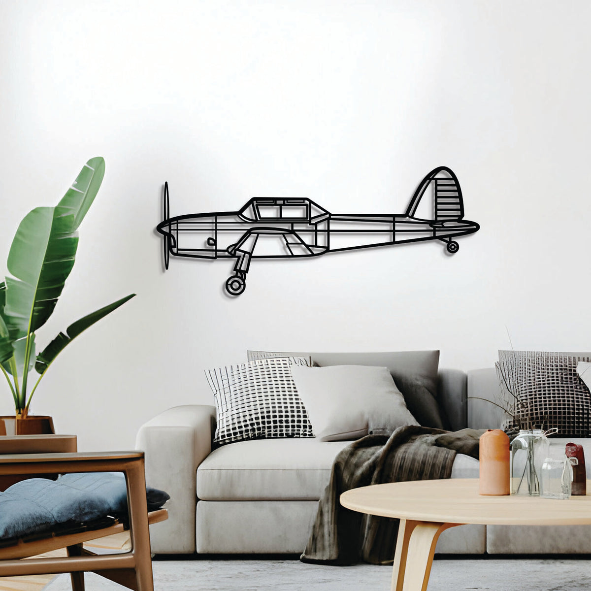 Navigate Craft DHC-1 Chipmunk décor, ready-to-hang with elevation screws, ideal avgeek gift