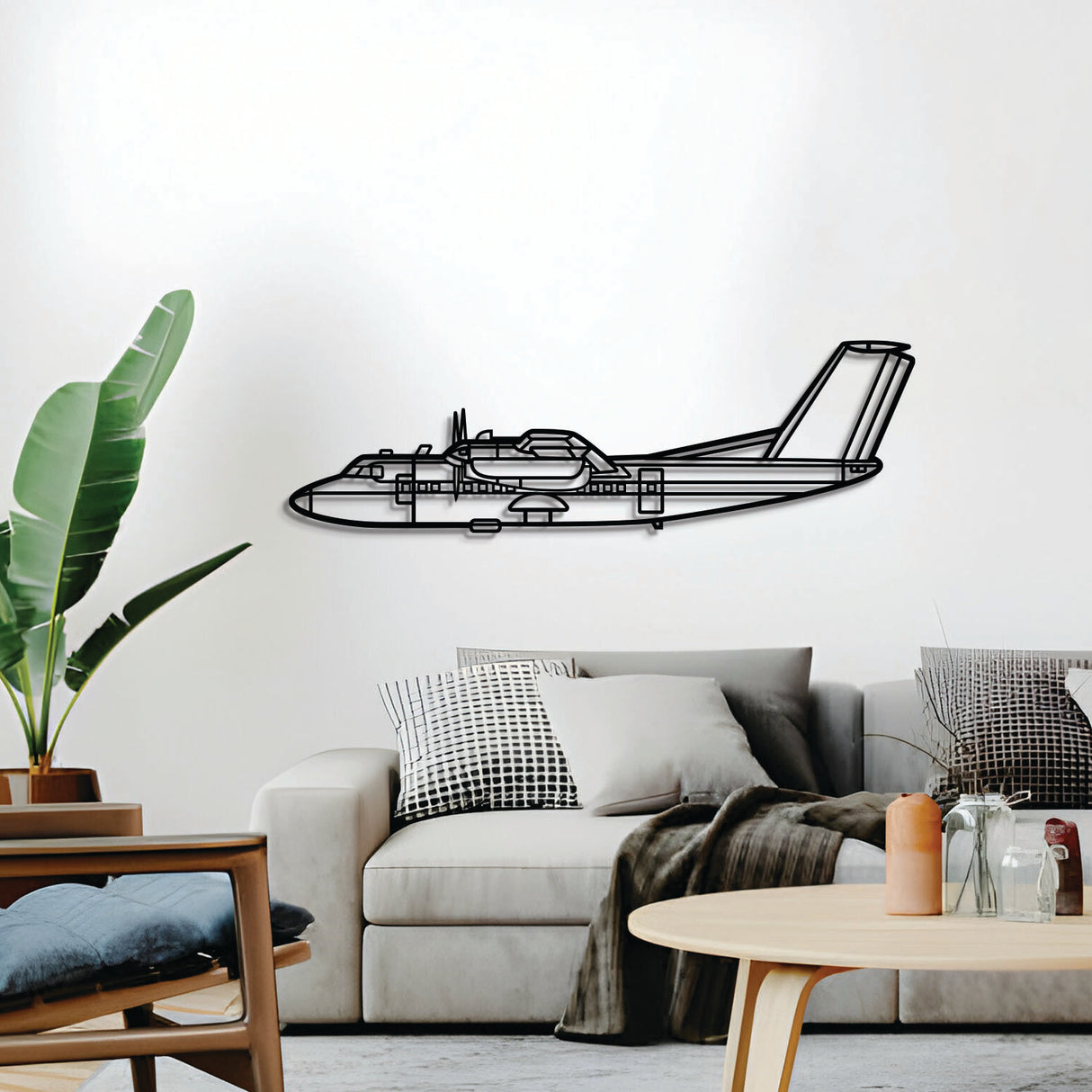 Navigate Craft DHC‑7 Beaver décor, ready‑to‑hang with elevation screws, ideal gift for aviation enthusiasts