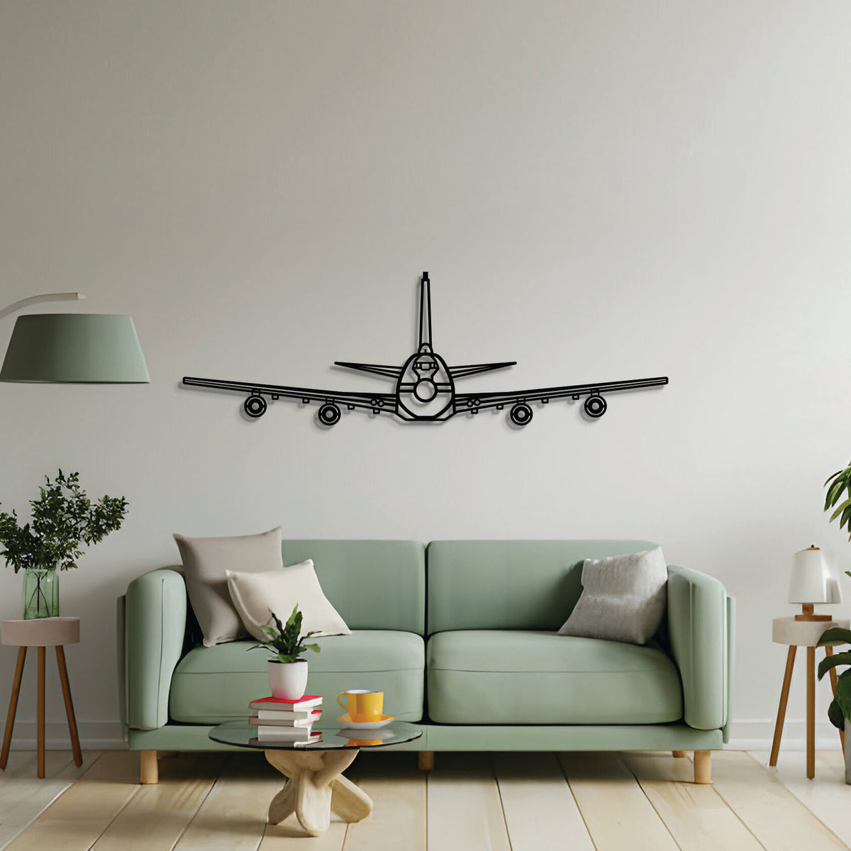 2 mm steel E‑4B wall art, matte finish, floats 1 cm off wall for dynamic 3D depth