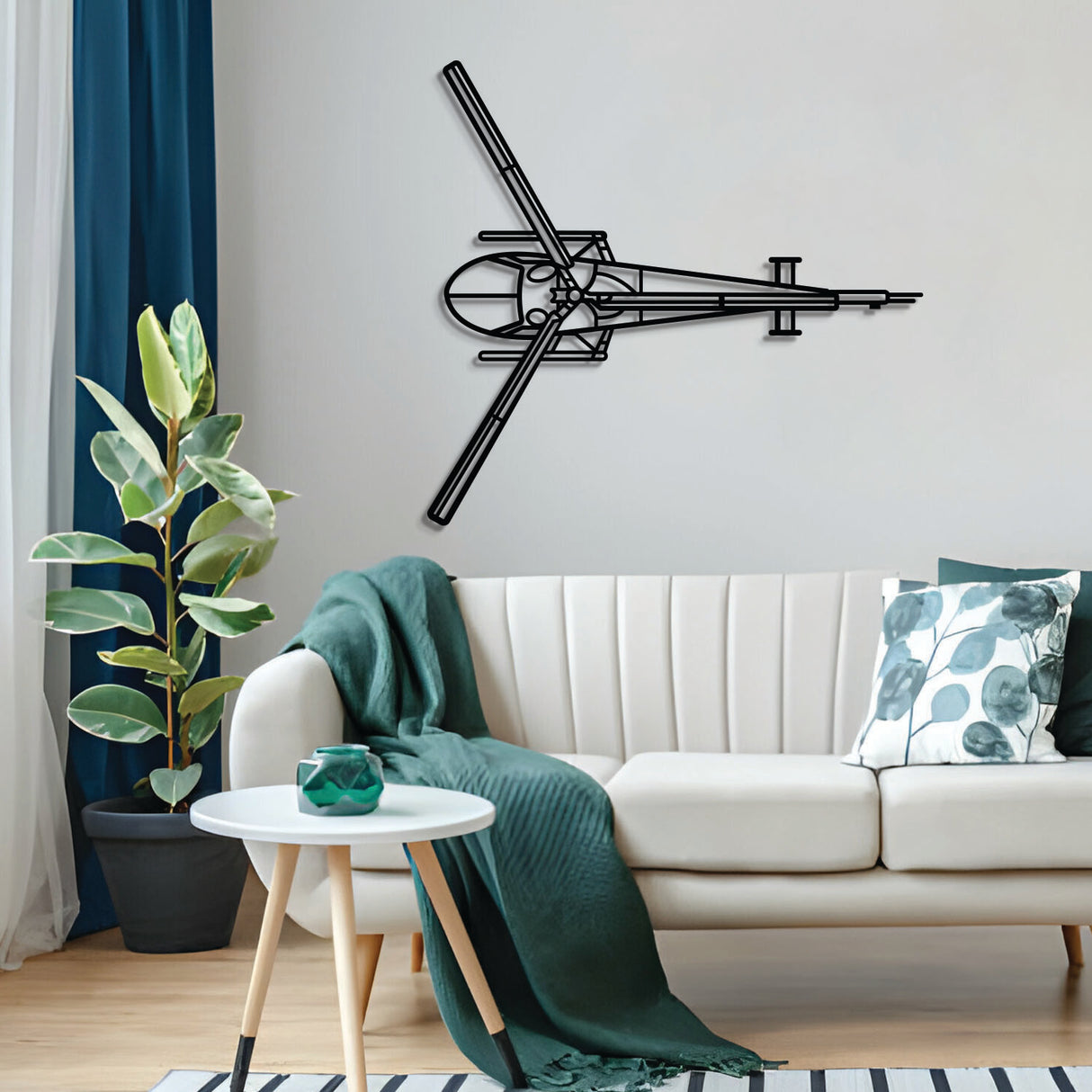 Matte-finish Enstrom 280FX helicopter wall art, perfect aviation heritage gift for special occasions like retirements or graduations