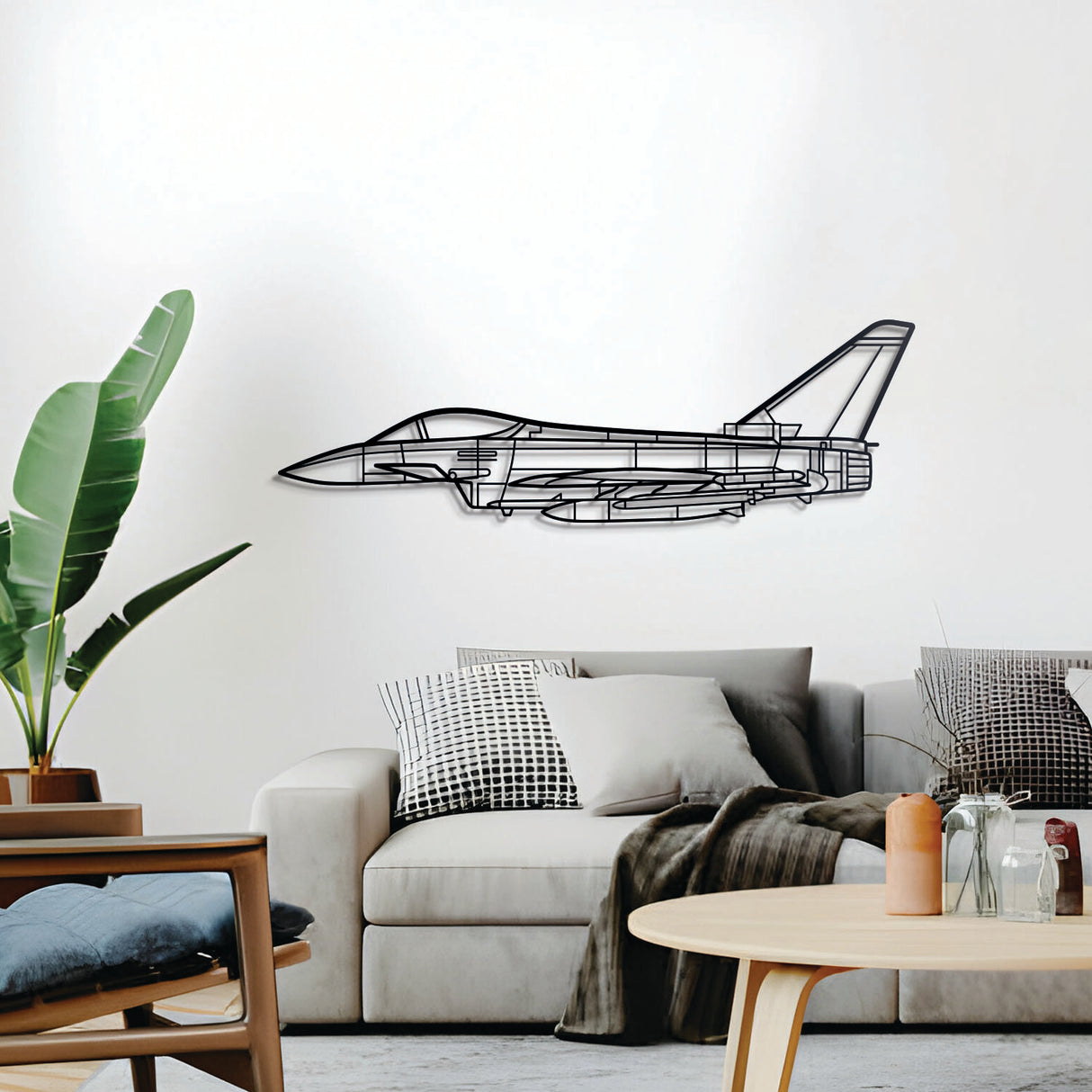 Eurofighter Typhoon fighter jet wall décor – sleek aviation design, perfect for hangar, office, or living space