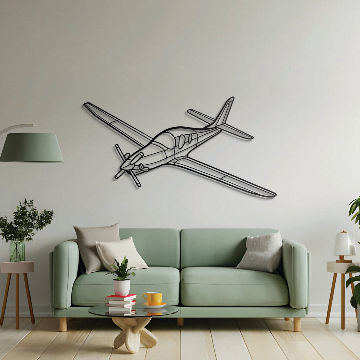 Aviation décor highlight: Evolution Angle laser-cut steel wall art with matte finish and elevation screws for avgeek spaces