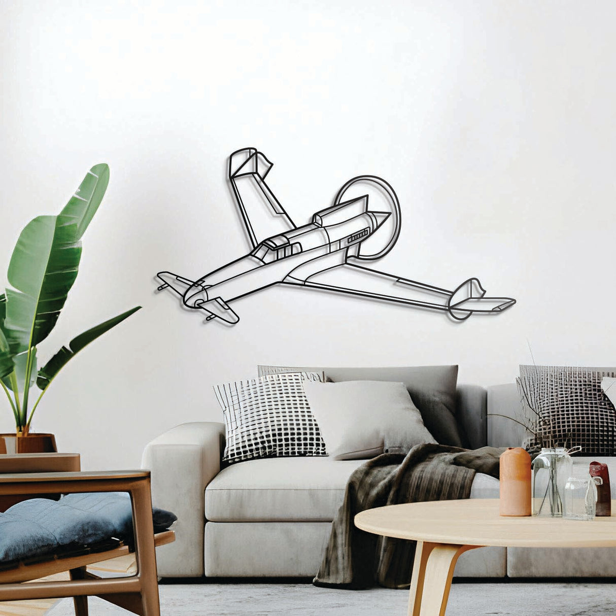 Metal XP-55 Ascender wall art, matte finish 2 mm steel, ready to hang with 3D elevation