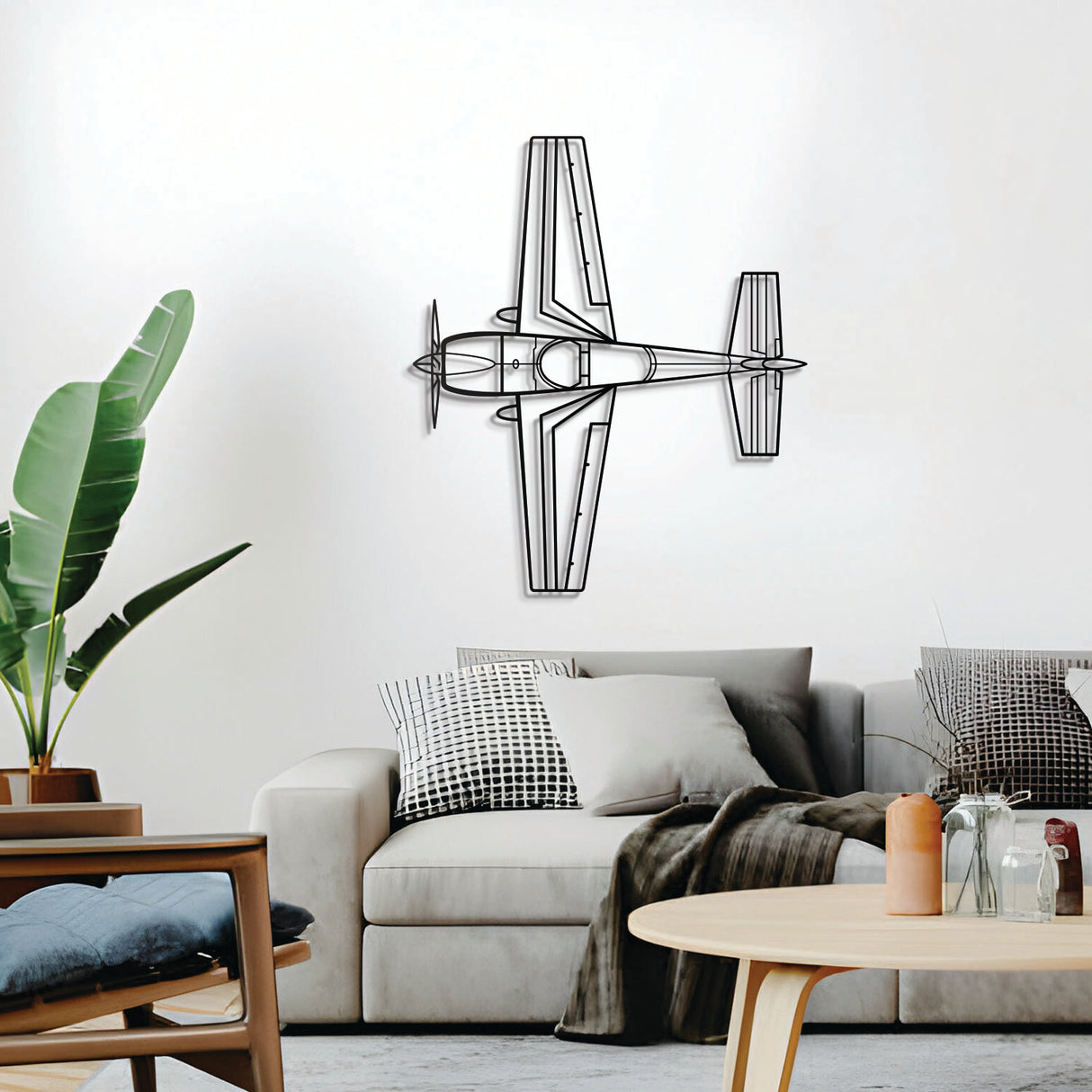300L Top monoplane wall décor – elevation screws lift it 1 cm from wall for a subtle 3D effect