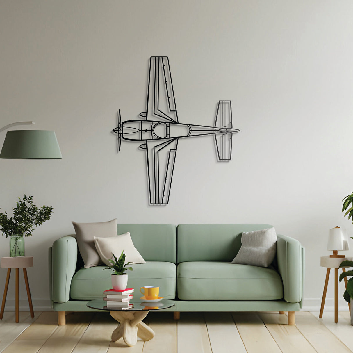Modern 300L Top aircraft wall art – matte‑finished powder‑coated steel blends seamlessly with contemporary interiors