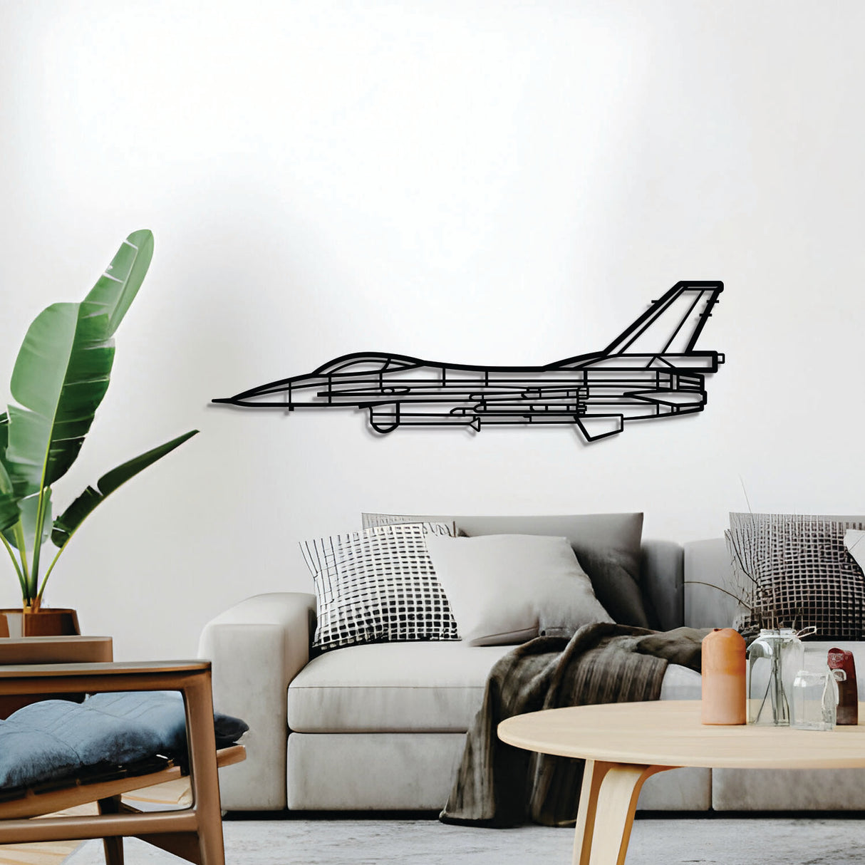 Navigate Craft F‑16A MLU airplane décor, ready‑to‑hang with elevation screws, aviation gift idea