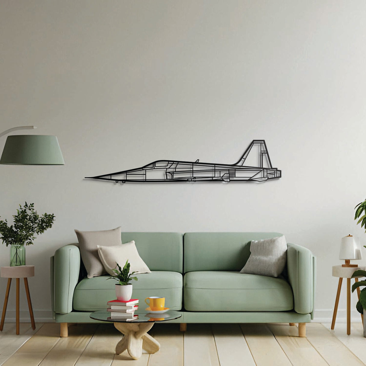 Avgeek centerpiece: F‑5 laser‑cut steel wall art with matte finish and elevation screws for living or office décor