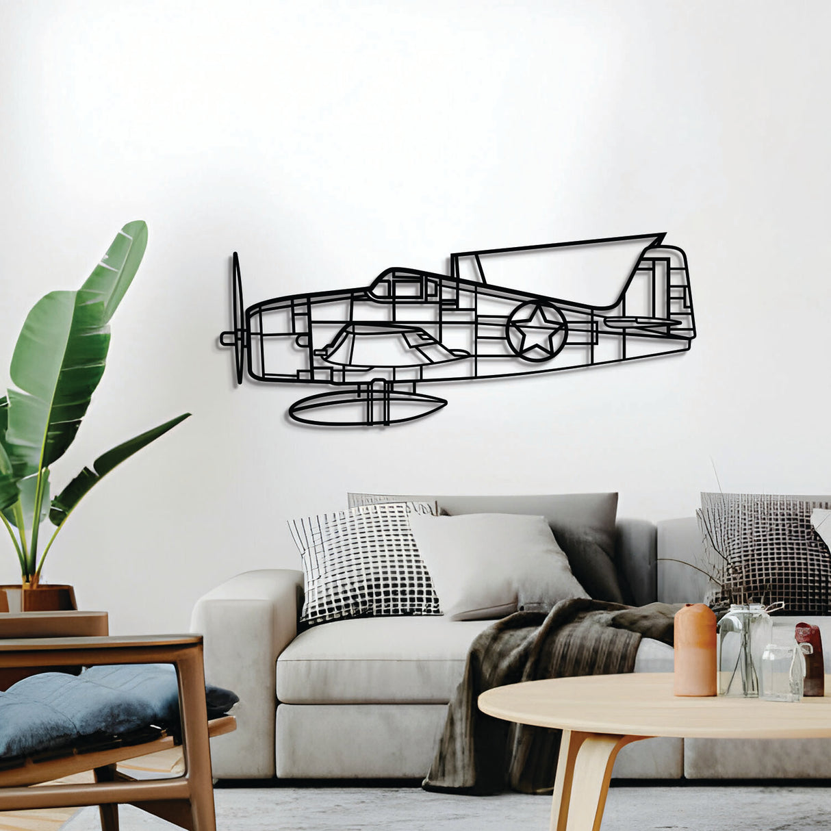Matte‑finish F‑6F‑3 Hellcat aircraft wall art, perfect avgeek gift for special occasions
