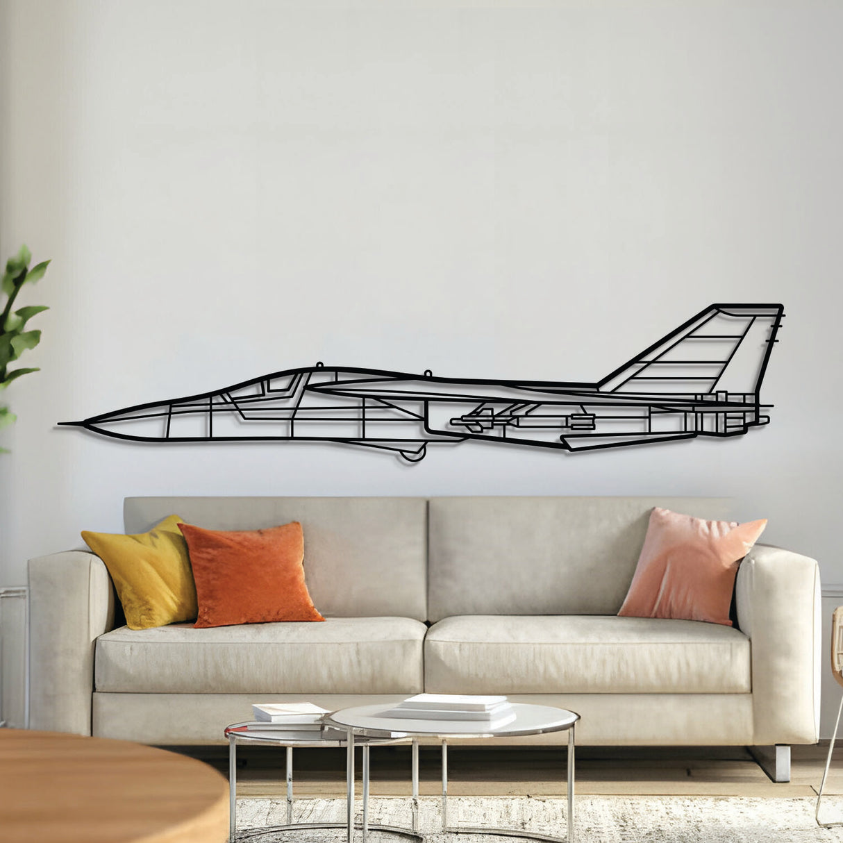 F‑111 Aardvark metal aircraft wall art – laser‑cut 2 mm steel silhouette with matte textured finish and floating 3D effect