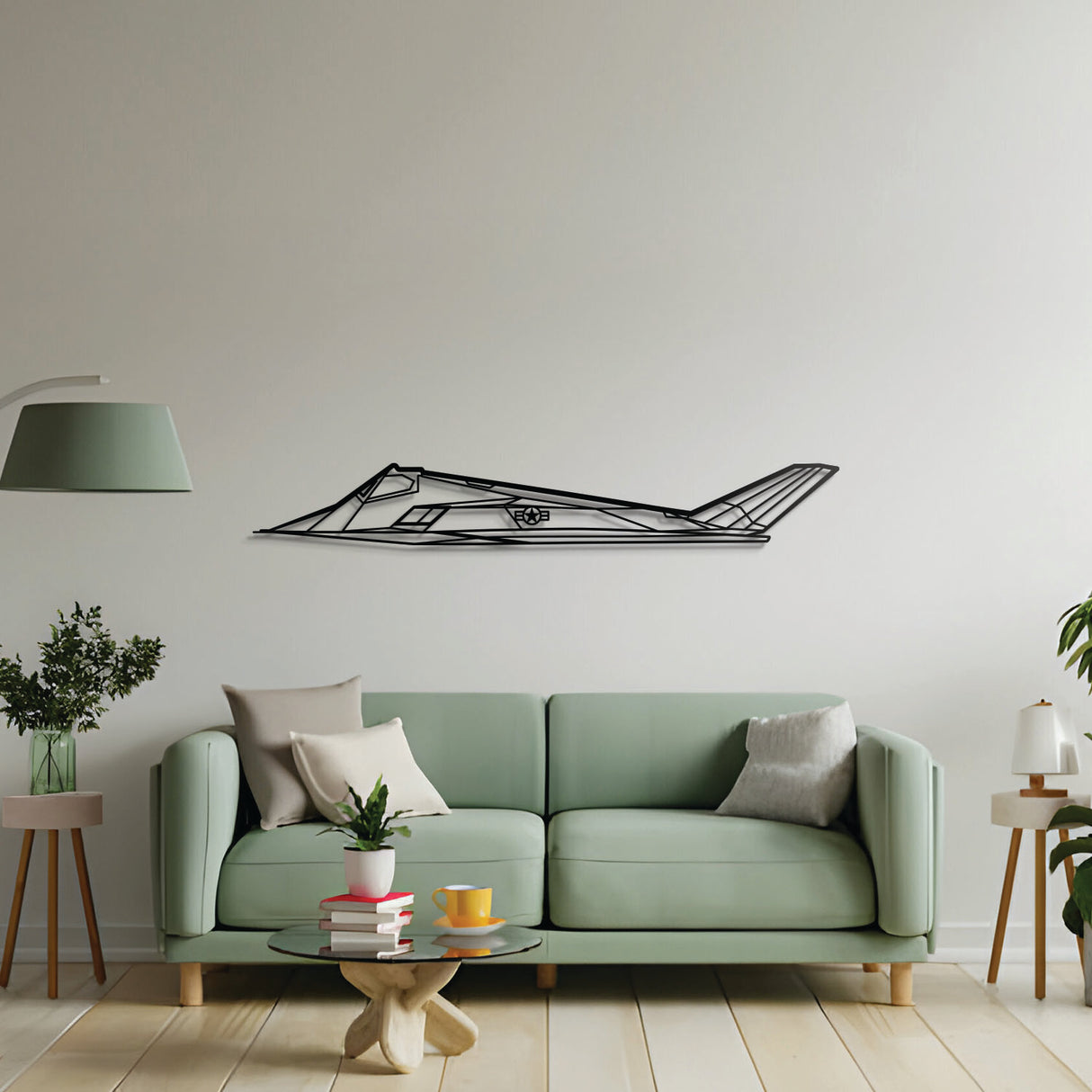 Modern F‑117 Nighthawk metal wall art – pilot‑themed gift featuring iconic stealth aircraft design