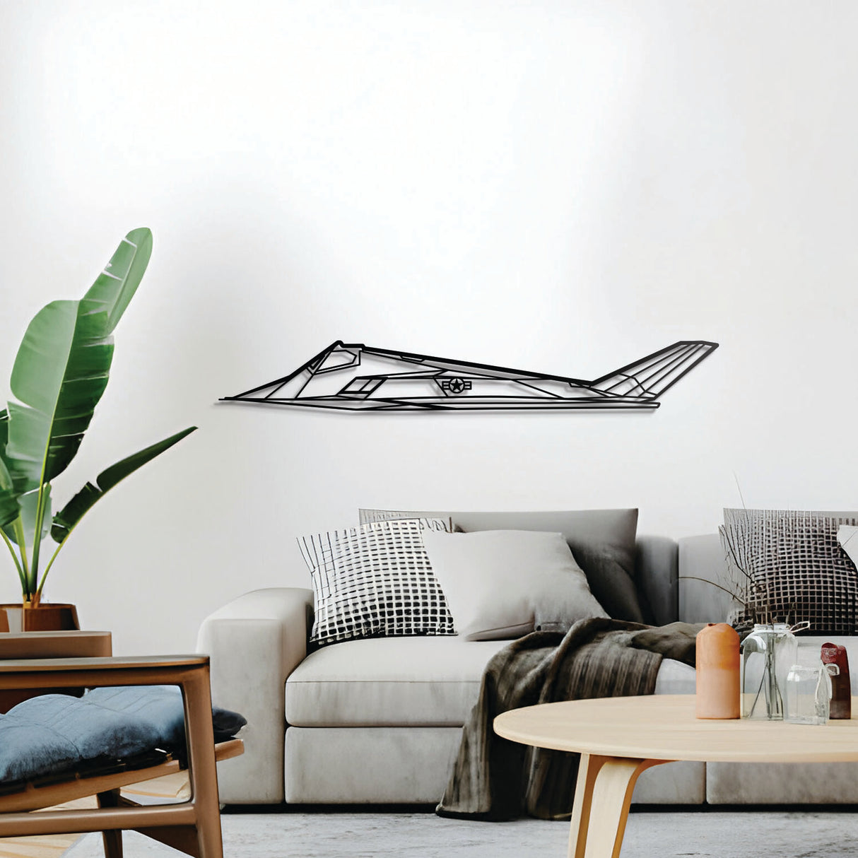 F‑117 Nighthawk stealth fighter wall décor – sleek metal design, perfect for hangar, office, or living space