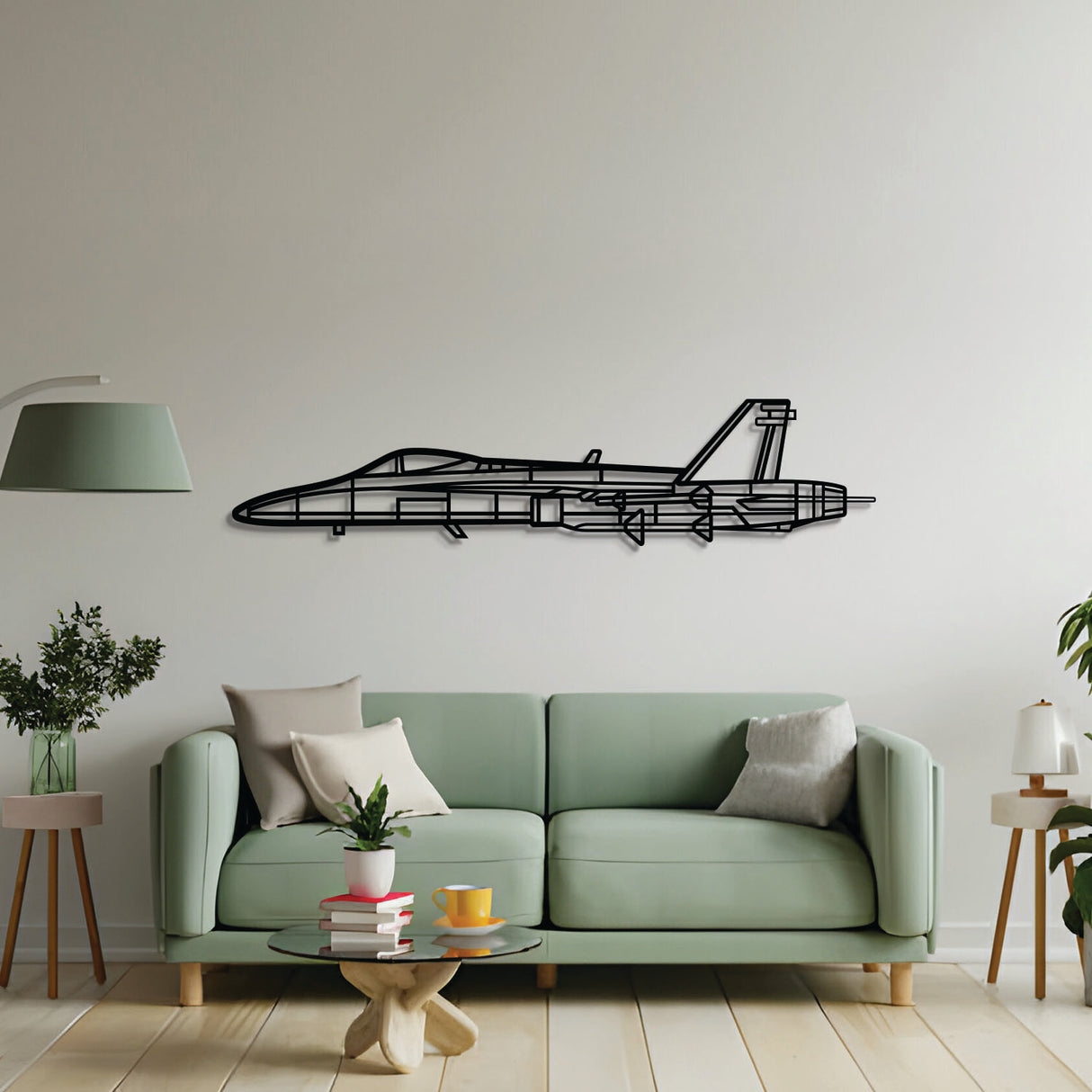 Navigate Craft FA‑18A Hornet airplane décor, ready‑to‑hang with elevation screws, perfect aviation gift idea