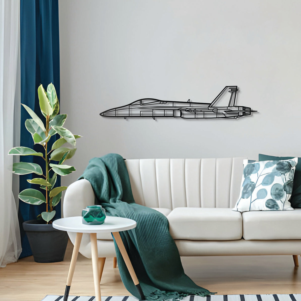F/A‑18C metal wall décor – precision laser‑cut multirole fighter profile floating off the wall, honoring its legacy as a reliable, agile, and versatile Cold War and modern strike platform