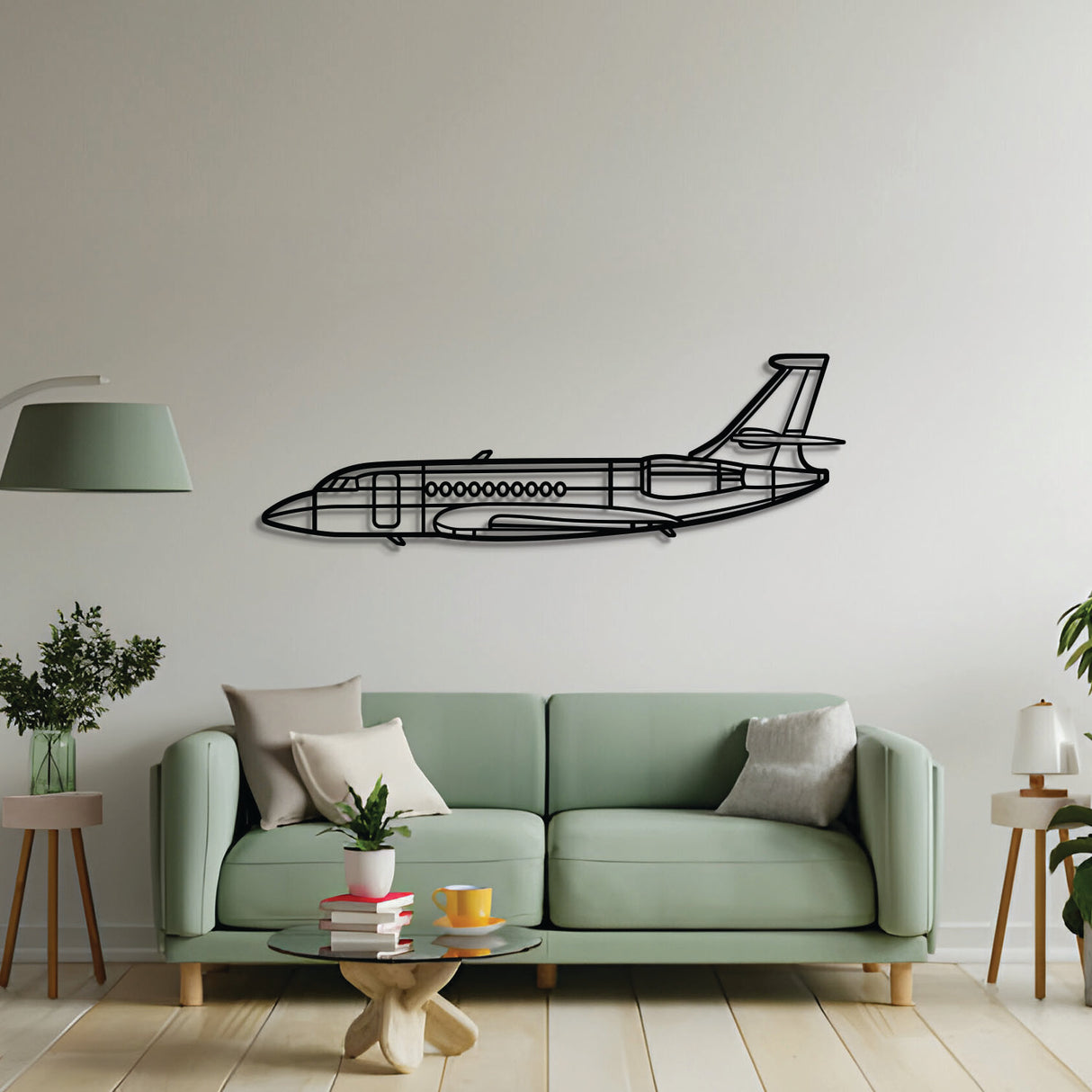 Navigate Craft Falcon 2000EX airplane décor, ready‑to‑hang with elevation screws, aviation gift idea