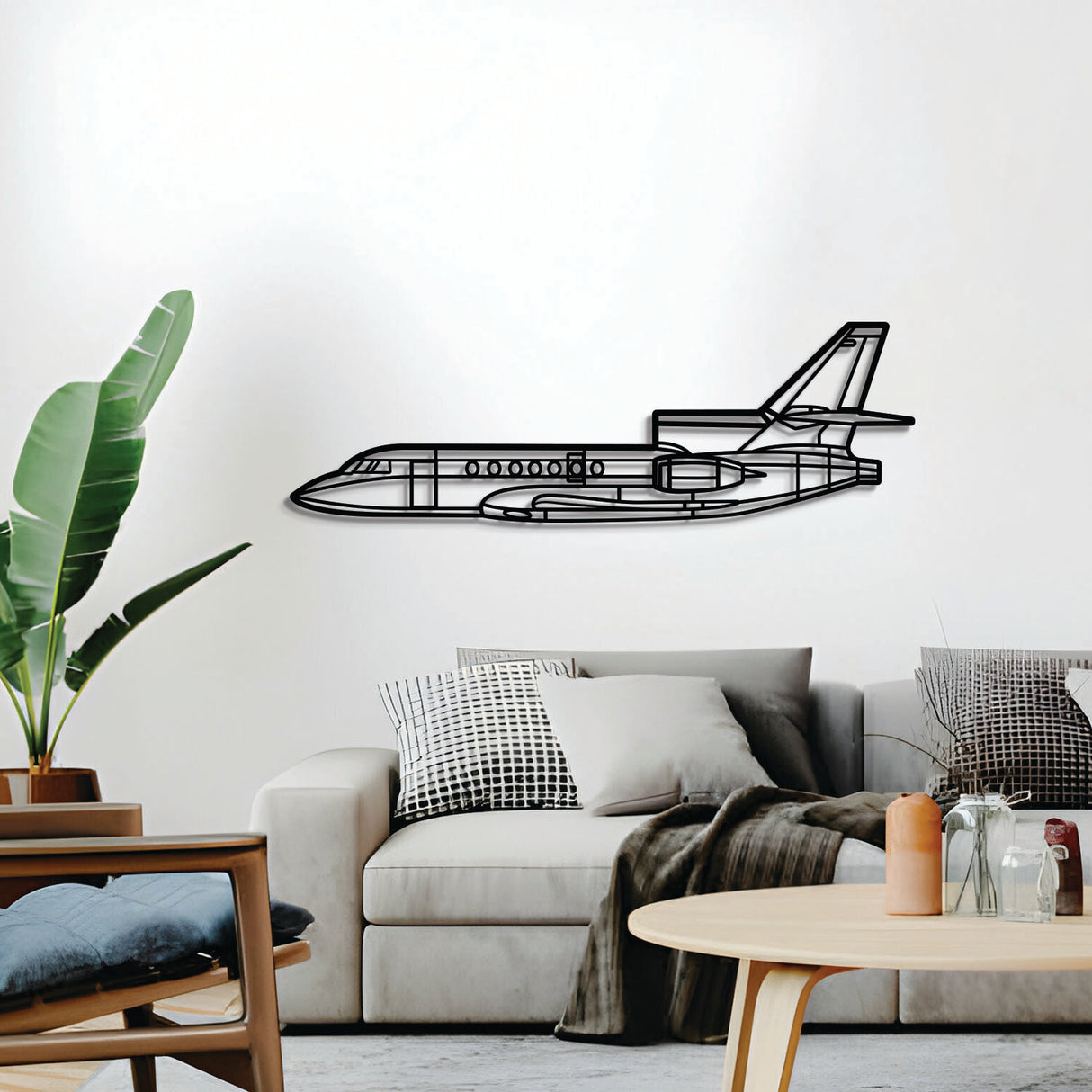 Navigate Craft Falcon 50 airplane décor, ready‑to‑hang with elevation screws, aviation gift idea
