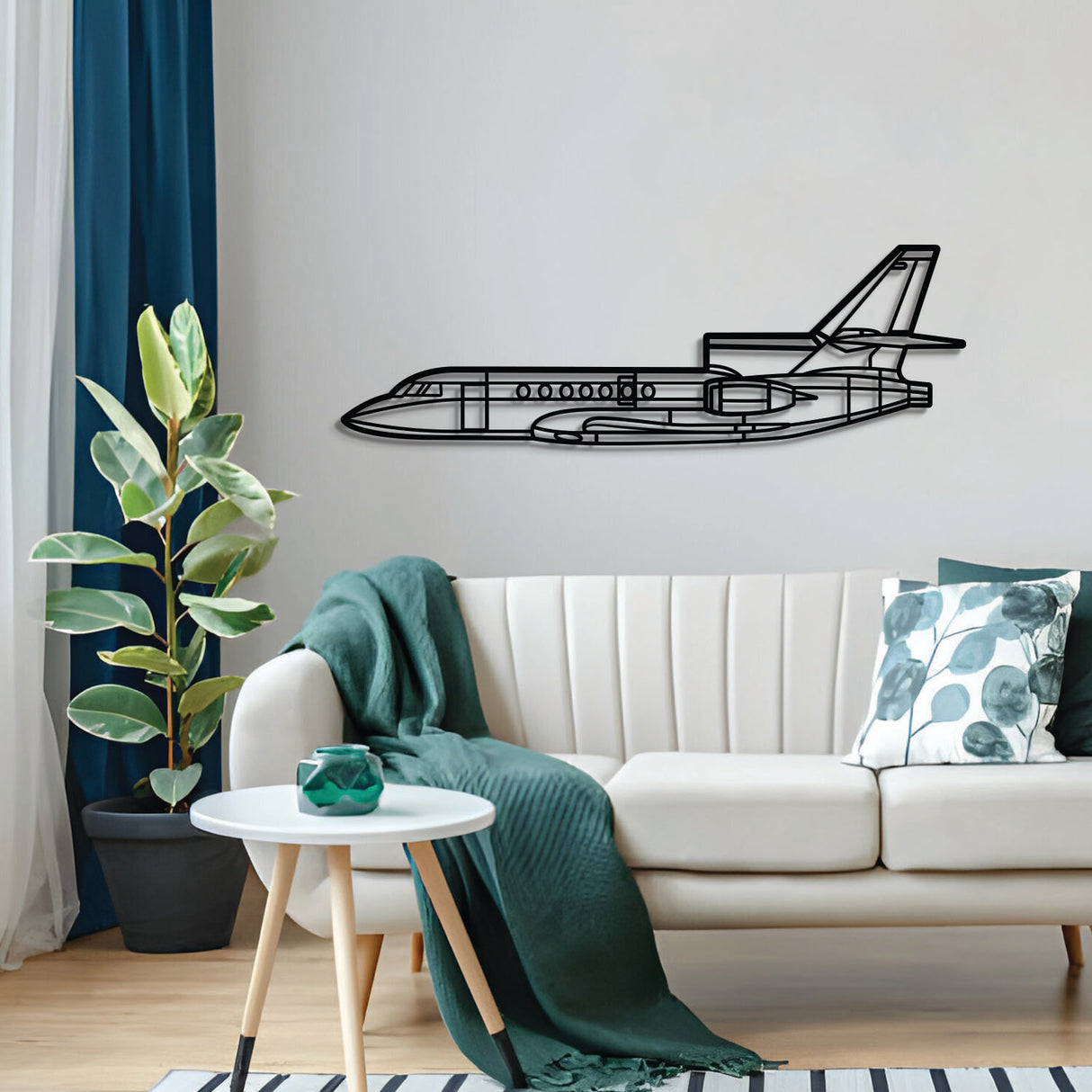 Matte-finish Falcon 50 aircraft wall art, perfect avgeek gift for aviation enthusiasts on special occasions