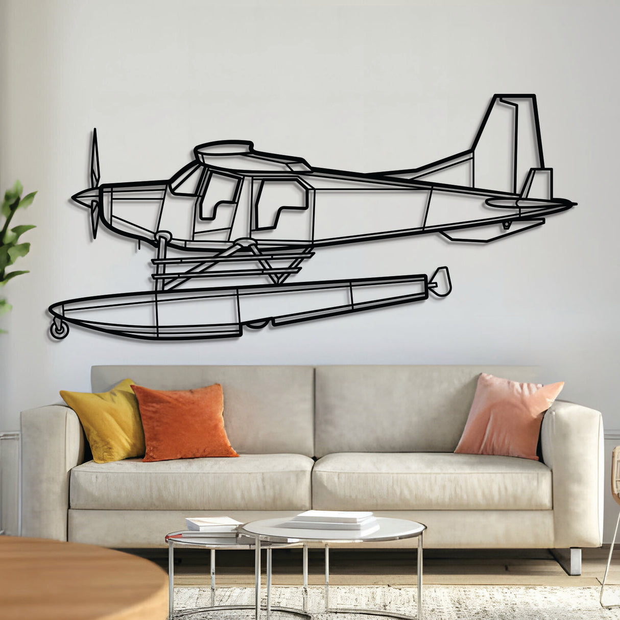 Found Aircraft FBA‑2C2 Bush Hawk XP rugged bush plane silhouette – laser‑cut 2 mm steel, textured matte powder‑coat finish, ready to hang