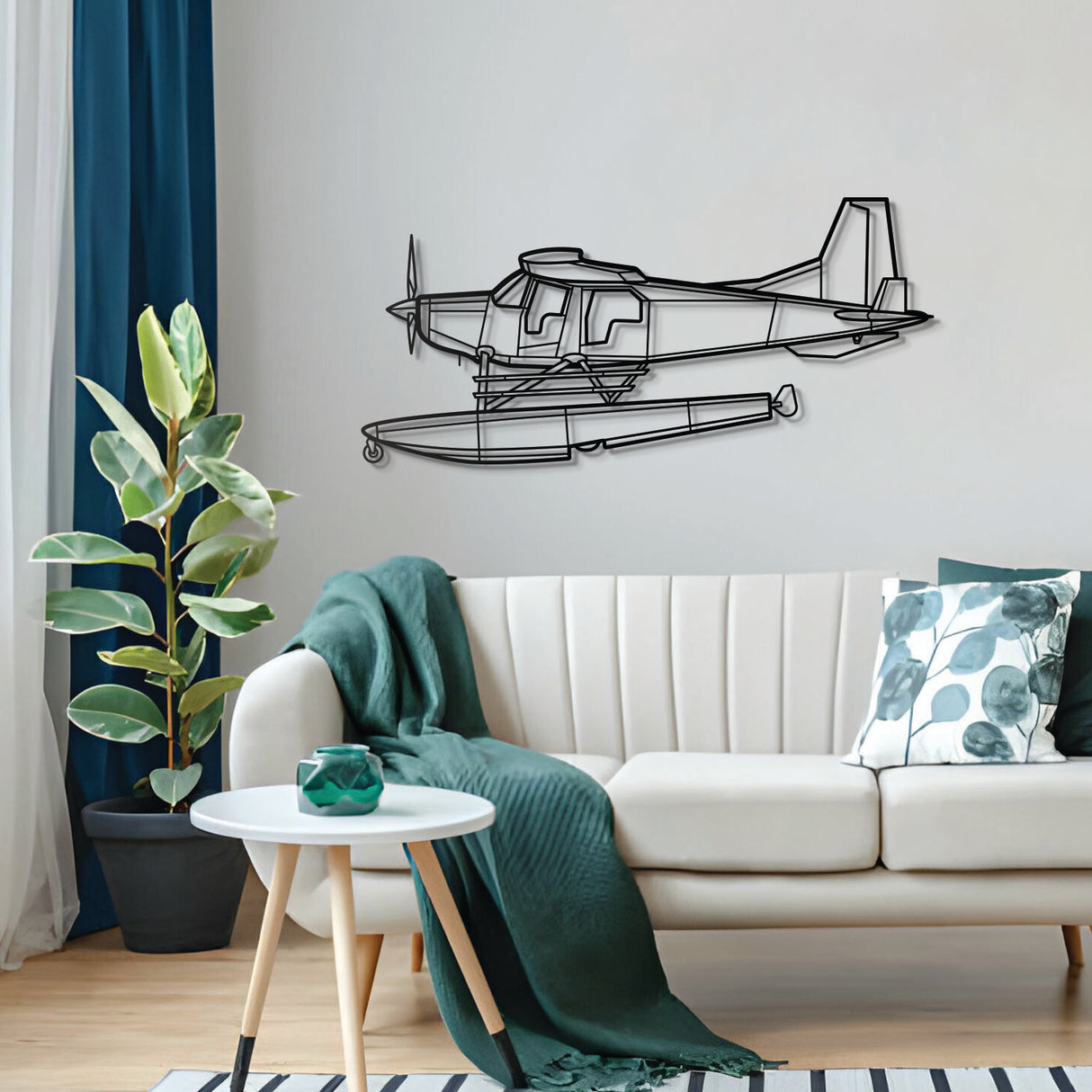 Bush Hawk XP metal wall décor – precision laser‑cut bush plane profile floating off the wall for dimensional and down‑to‑earth aviation appeal