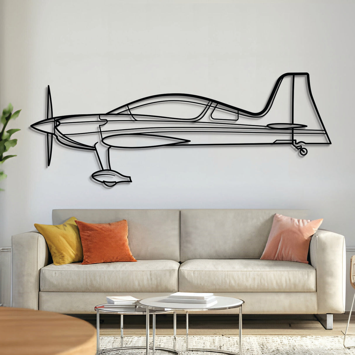 Gamebird GM1 metal aircraft wall art – laser-cut steel silhouette with matte textured finish and 3D floating effect