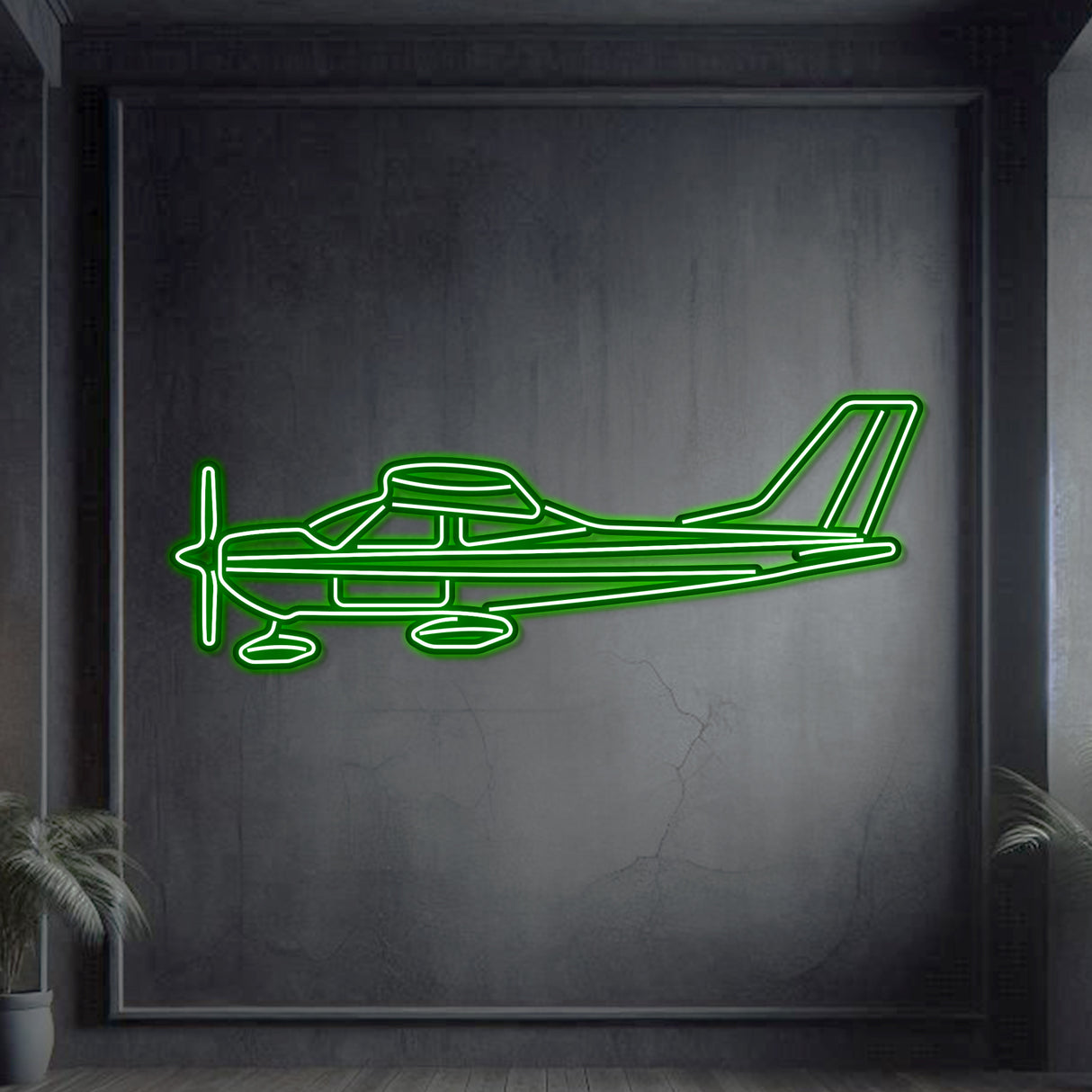 Sleek 177A neon wall art, laser-cut matte steel with stylish 3D floating presence