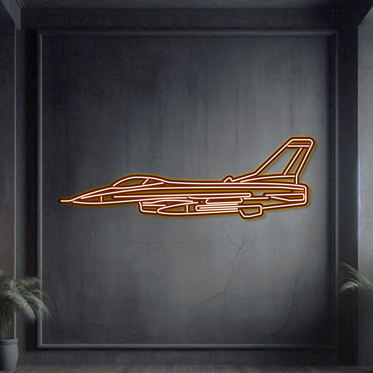 Navigate Craft F‑16 décor, ready‑to‑hang with neon accent, perfect avgeek gift for multirole fighter enthusiasts