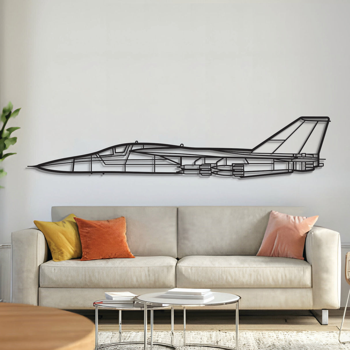 FB‑111F Aardvark strategic bomber silhouette – laser‑cut 2 mm steel with textured matte powder‑coat, ready to hang