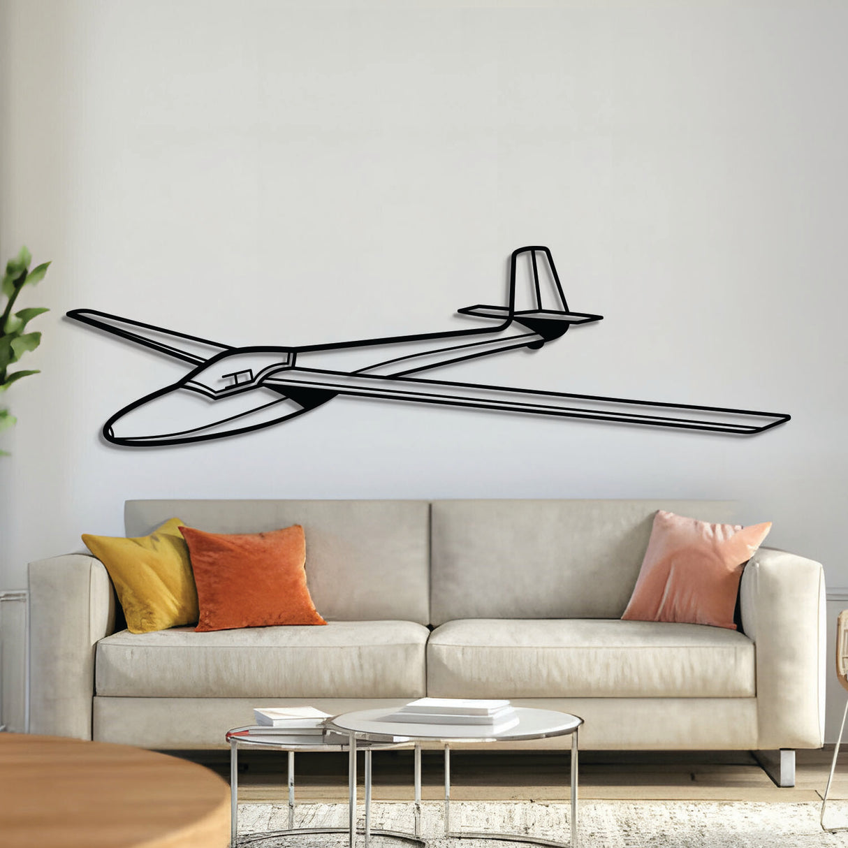 201 Standard Libelle metal aircraft wall art, laser-cut 2 mm textured steel with matte powder-coated finish