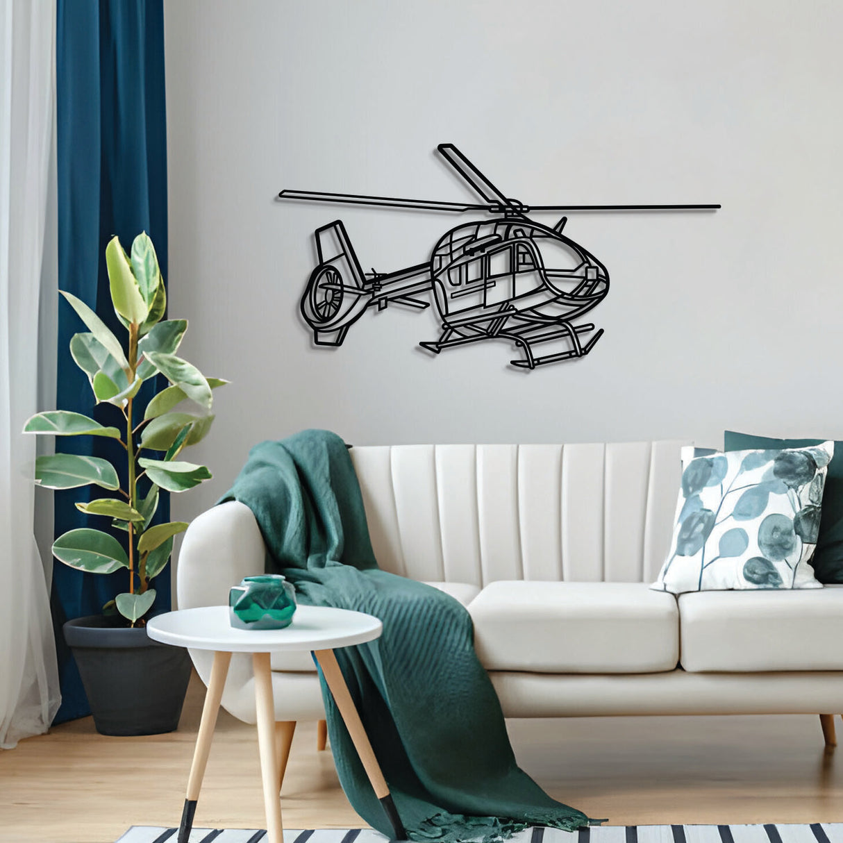 Navigate Craft H145M LUH SOF helicopter décor, ready-to-hang with elevation screws, aviation gift idea