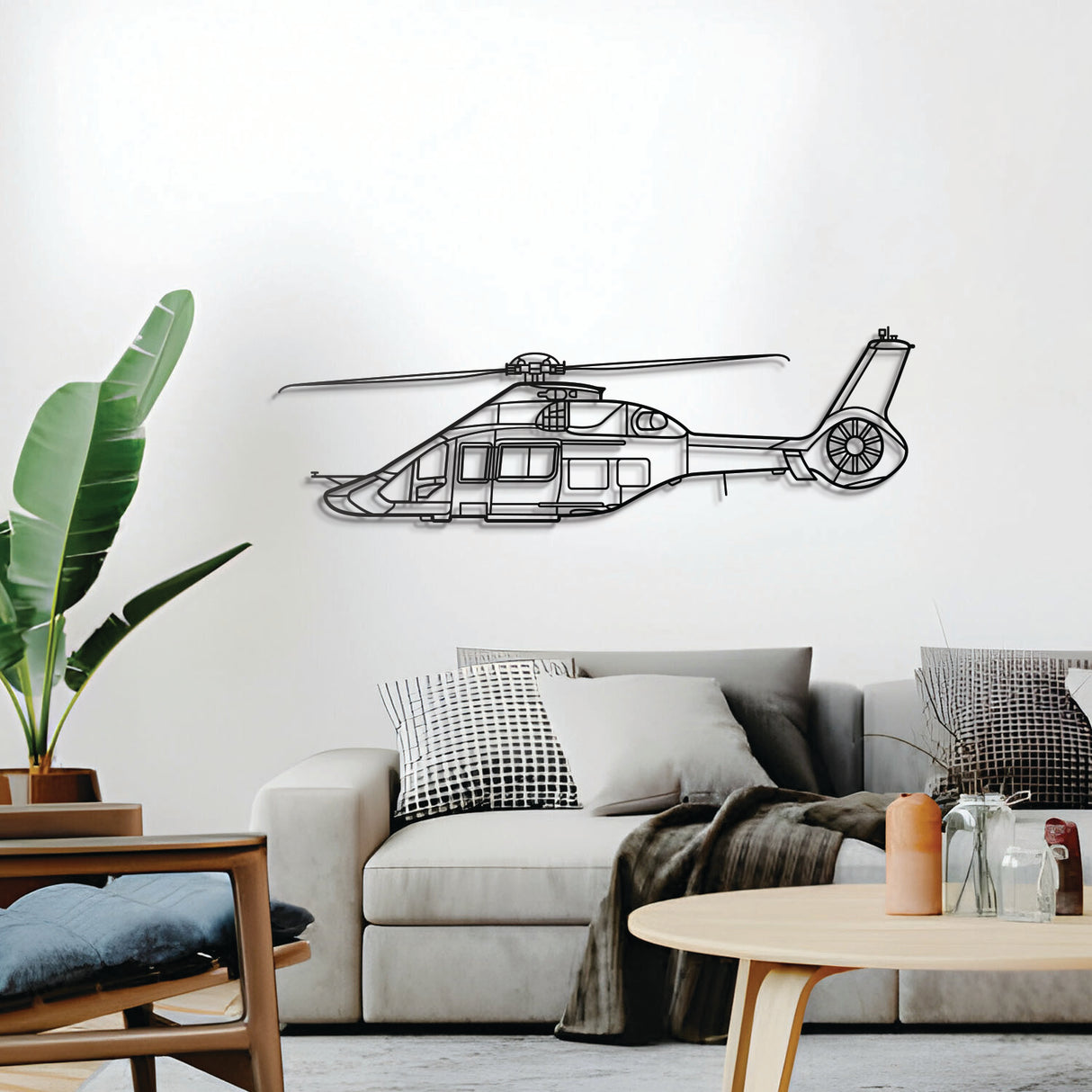 Ready‑to‑hang H160 helicopter wall décor, textured dyed steel—perfect aviation enthusiast gift