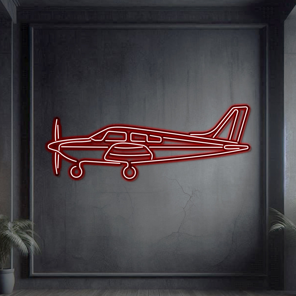 Archer LX metal neon aircraft decor, matte powder coat, 2 mm steel, 3D look, ideal for hangar