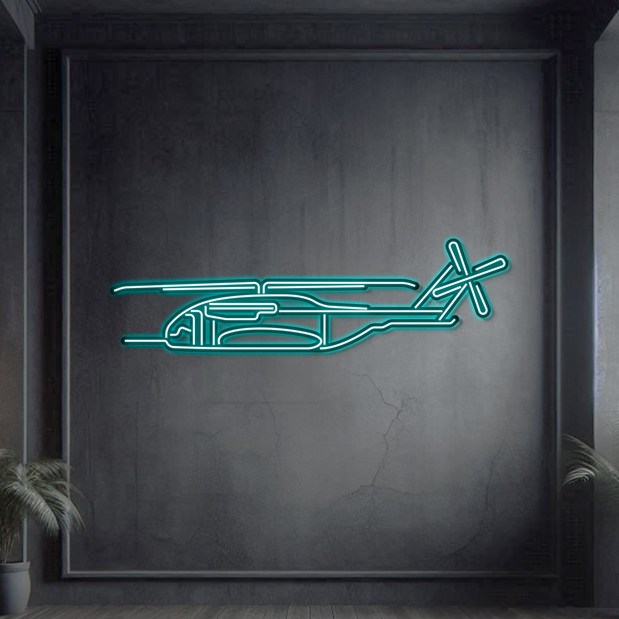 Matte‑finish CH‑53K King Stallion neon aircraft wall art—iconic heavy‑lift legacy gift for retirements, mission milestones, or aviation tributes