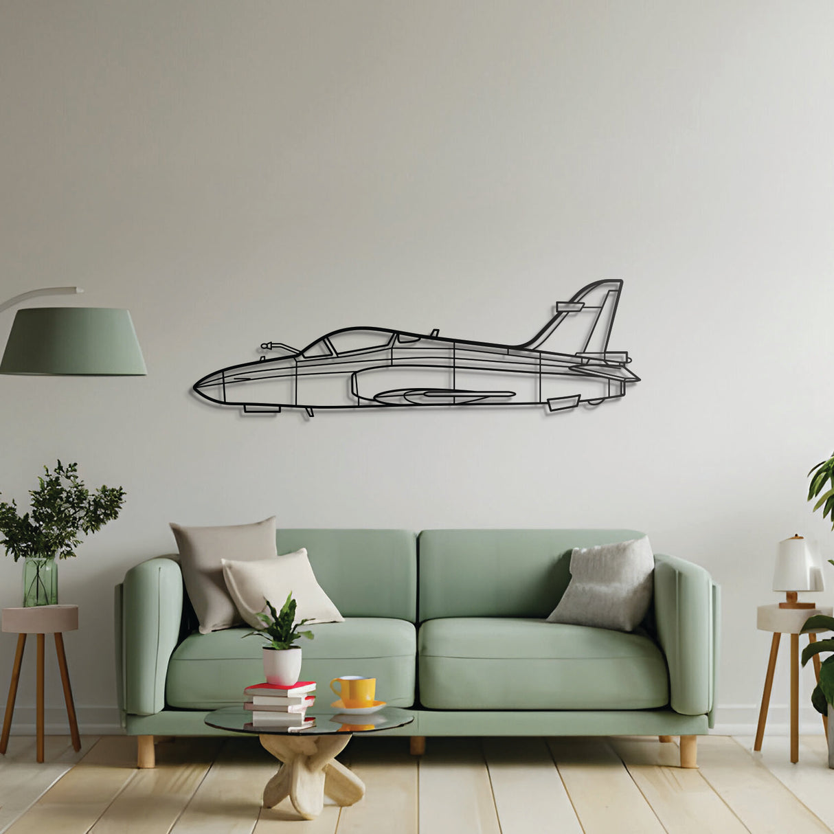 Aviation décor highlight: Hawk 200 laser‑cut steel wall art with matte finish and elevation screws for avgeek spaces