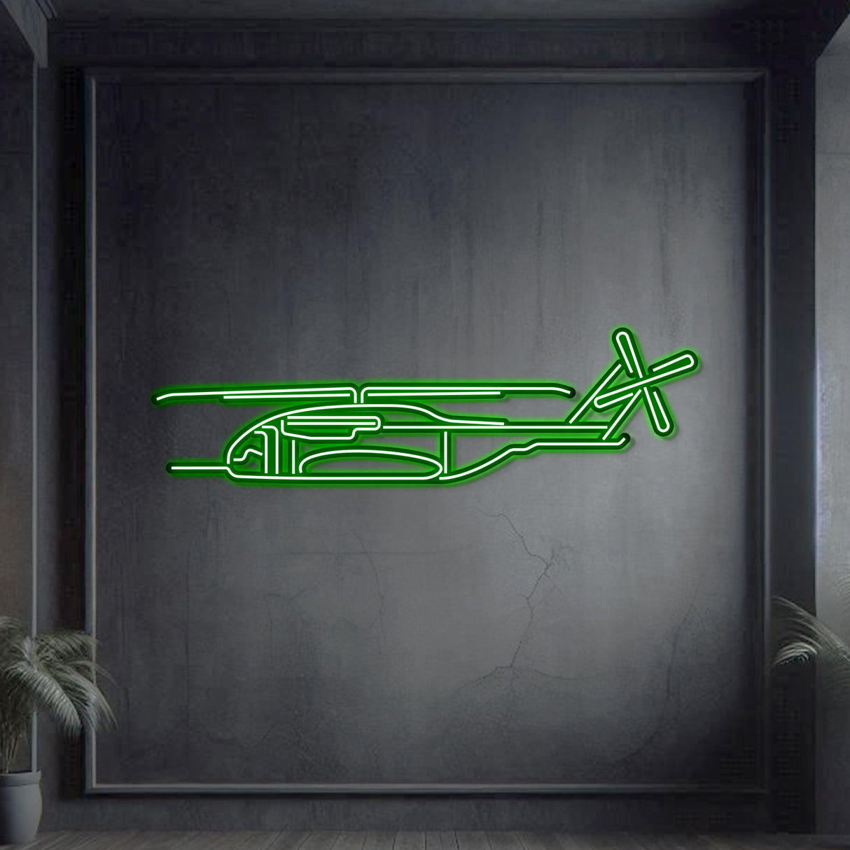 CH‑53K neon wall art, sleek aviation décor ideal for hangars, offices, command centers, or contemporary living spaces